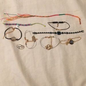 Jewelry bracelets anklets earrings ring